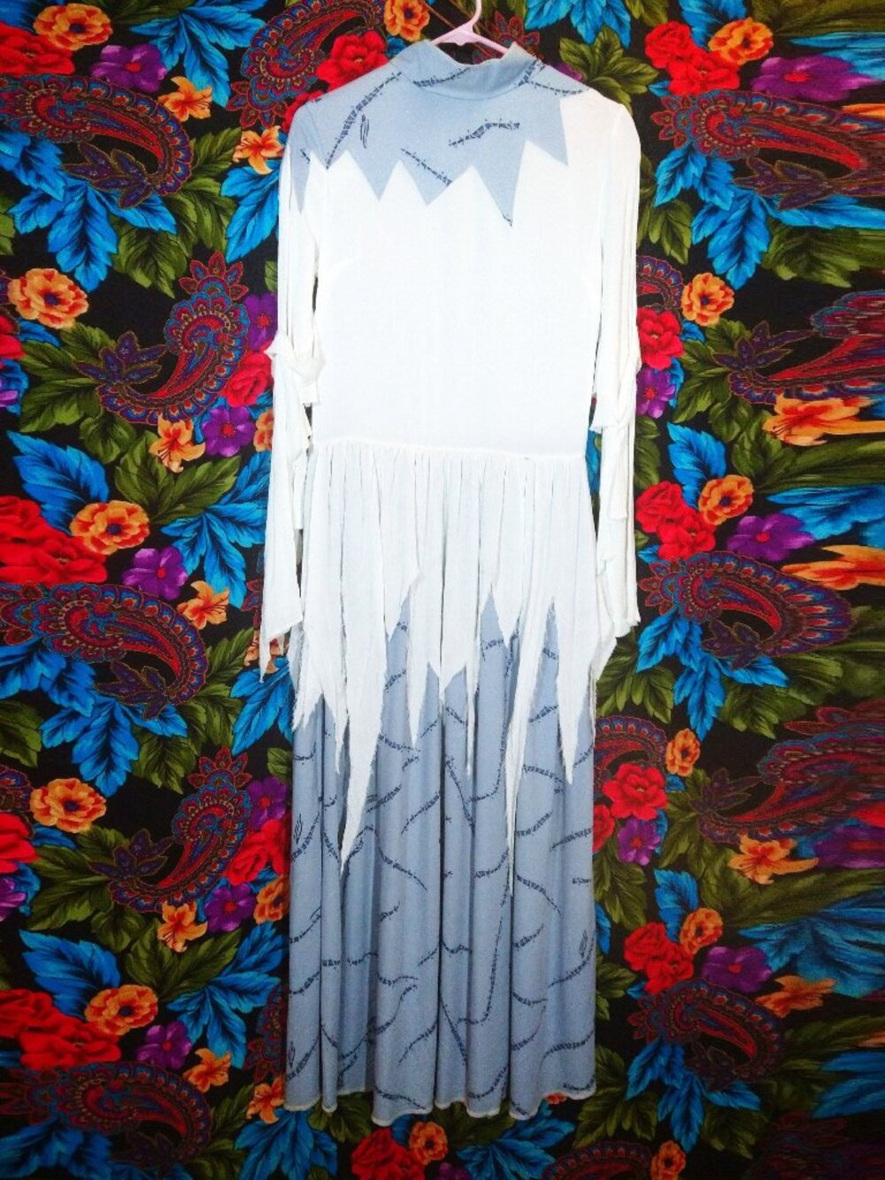 WOMEN'S BRIDE OF FRANKENSTEIN DRESS WOMENS SIZE SMALL LONGSLEEVE MAXI